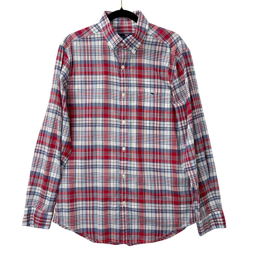 Vineyard Vines Mens Size M Classic Fit Tucker Shirt Button Up Cotton Plaid